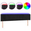 vidaXL LED Kopfteil Schwarz 203x16x78/88 cm Samt