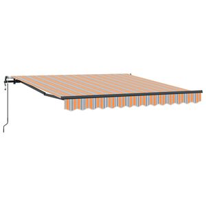 vidaXL Einziehbare Markise Mehrfarbig 350 x 250 cm Stoff und Aluminium