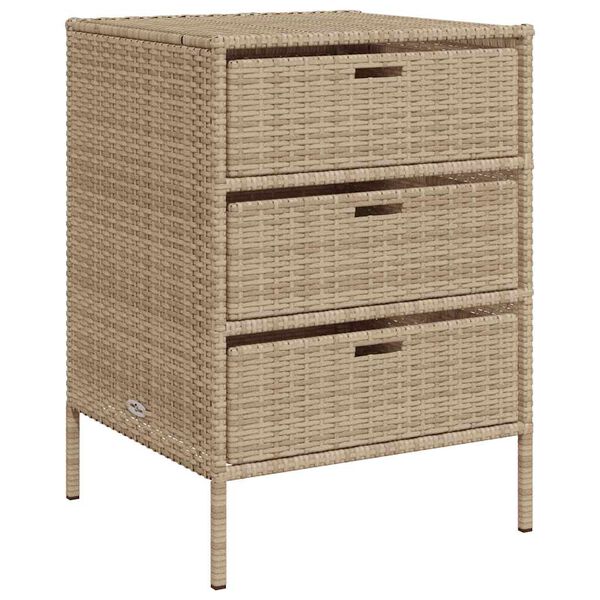 vidaXL Gartenschrank Beige 55x59x80 cm Poly Rattan