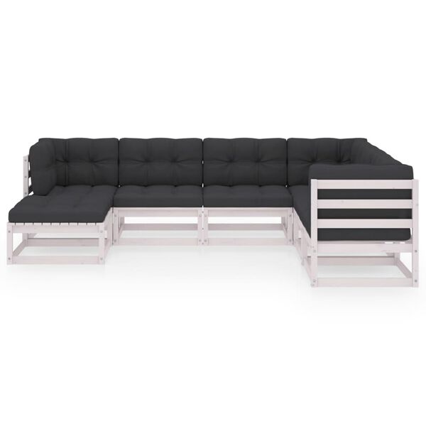 vidaXL 7-tlg. Garten-Lounge-Set mit Kissen Massivholz Kiefer