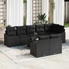 vidaXL Gartensofa-set mit Kissen 9 pcs Schwarz Poly-Rattan