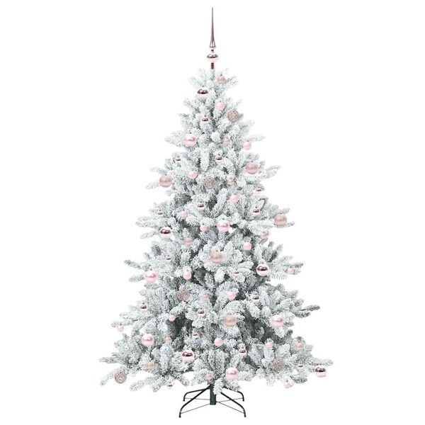 vidaXL K&uuml;nstlicher klappbarer Weihnachtsbaum Wei&szlig; 180 cm PVC und Stahl