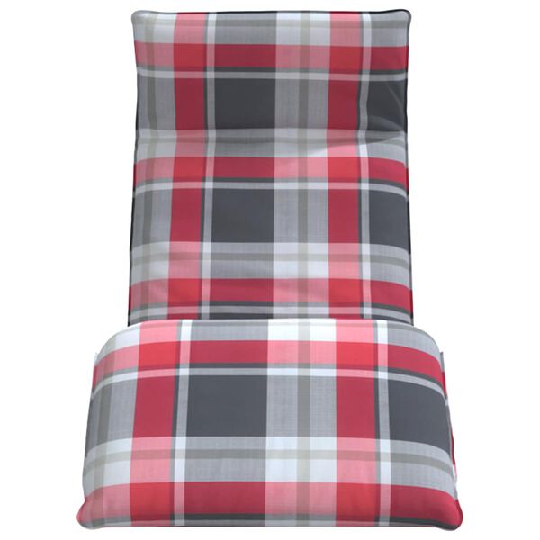 vidaXL Sonnenliege Klappbar Rot Karomuster 175x54x8,5 cm Oxford-Gewebe