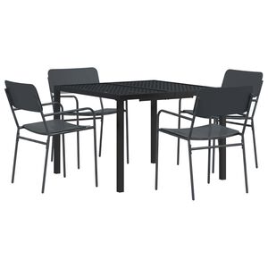 vidaXL Gartenm&ouml;bel Set 5 stk. Anthrazit Stahl