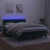 vidaXL Boxspringbett mit Matratze & LED Dunkelgr&uuml;n 140x200 cm Samt