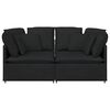vidaXL Modulares Sofa mit Kissen Stoff Schwarz