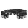 vidaXL Outdoor-Sofagarnitur 12 pcs Schwarz und Dunkelgrau Polyester