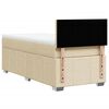 vidaXL Boxspringbett mit Matratze Creme 80x200 cm Stoff