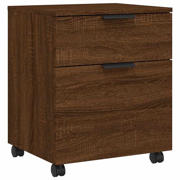 vidaXL Mobiler Aktenschrank mit Rollen Braun Eichen-Optik 45x38x54 cm