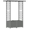vidaXL Hochbeet mit Rankgitter und Dach Hellgrau 124,5 x 40 x 136 cm