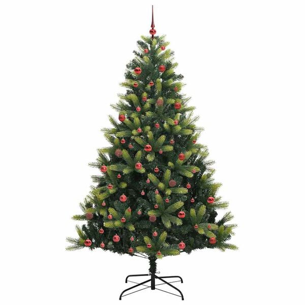 vidaXL K&uuml;nstlicher Klapp-Weihnachtsbaum mit 300 LEDs Gr&uuml;n 210 cm