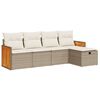 vidaXL 5-tlg. Garten-Sofagarnitur mit Kissen Beige Poly Rattan