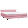 vidaXL Boxspringbett mit Matratze & LED Rosa 180x220 cm Samt
