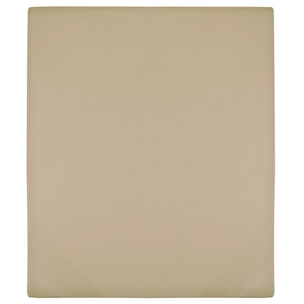 vidaXL Spannbettlaken Jersey Taupe 100x200 cm Baumwolle