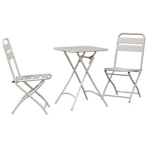 vidaXL Bistrogarnitur 3 stk. Beige Stahl
