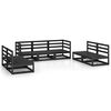 vidaXL 7-tlg. Garten-Lounge-Set Schwarz Massivholz Kiefer