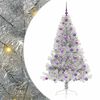 vidaXL Künstlicher vorbeleuchteter Weihnachtsbaum Silber 180 cm