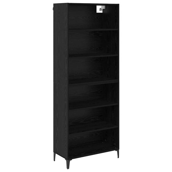 vidaXL Highboard Schwarz Eichen-Optik 69,5 x 34 x 180 cm Holzwerkstoff