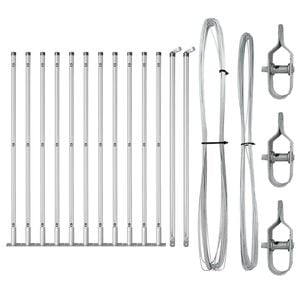 vidaXL Zaunpfosten 13 pcs Silber Ø32mm 110 cm Verzinkter Stahl