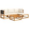 vidaXL 5-tlg. Gartensofa-Set mit Kissen Holz Akazie & Rattan