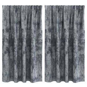 vidaXL Vorhang mit Vorhängen 2 pcs Silbergrau 140 x 140 cm Samt