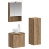 vidaXL Badezimmerm&ouml;bel-Set 4 pcs Artisan-Eiche Ingenieurholz und Glas