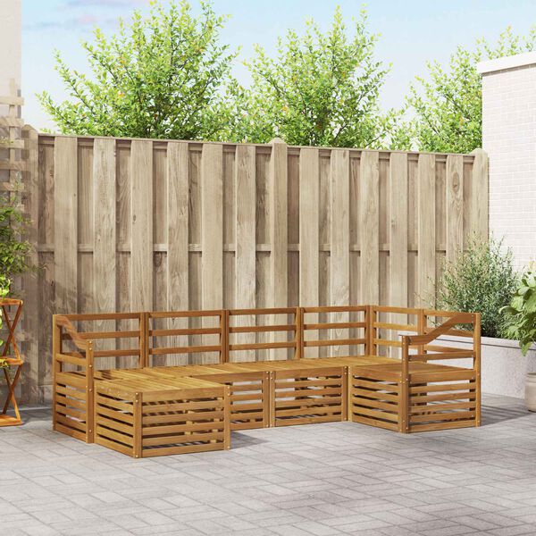 vidaXL Sofagarnituren 6 pcs Natur Massivholz Akazie