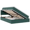 vidaXL LED-Speicherbett mit Matratze Dunkelgr&uuml;n 140 x 190 cm Samt