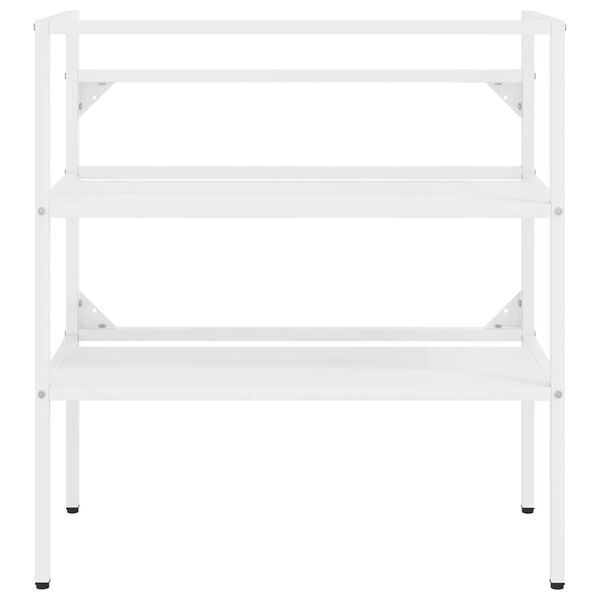 vidaXL Badezimmer Waschtischgestell Wei&szlig; 79x38x83 cm Eisen