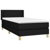 vidaXL Boxspringbett mit Matratze Schwarz 90x200 cm Stoff