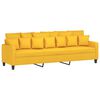 vidaXL 3-Sitzer-Sofa mit Hocker Hellgelb 210 cm Stoff