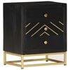 vidaXL Nachttisch Schwarz und Golden 40 x 30 x 50 cm Mango Massivholz