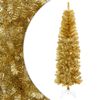 vidaXL K&uuml;nstlicher schlanker Weihnachtsbaum 180 cm PVC und Stahl Gold