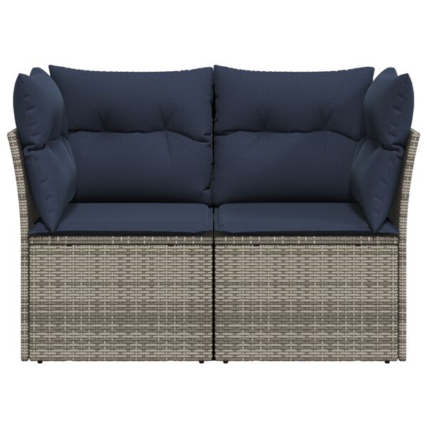 vidaXL | Gartensofa | mit Kissen Grau 124 x 62 x 69cm Poly-Rattan