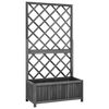 vidaXL Pflanzk&uuml;bel mit Spalier Schwarz 70x30x135 cm Massivholz Tanne