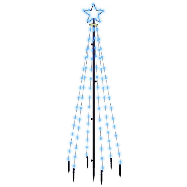 vidaXL LED-Weihnachtsbaum mit Erdnägeln Blau 108 LEDs 180 cm