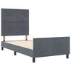 vidaXL Boxspringbett mit Kopfteil Dunkelgrau 90 x 200 cm Samt