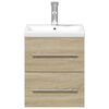 vidaXL Waschbeckenunterschrank mit Einbaubecken Sonoma-Eiche