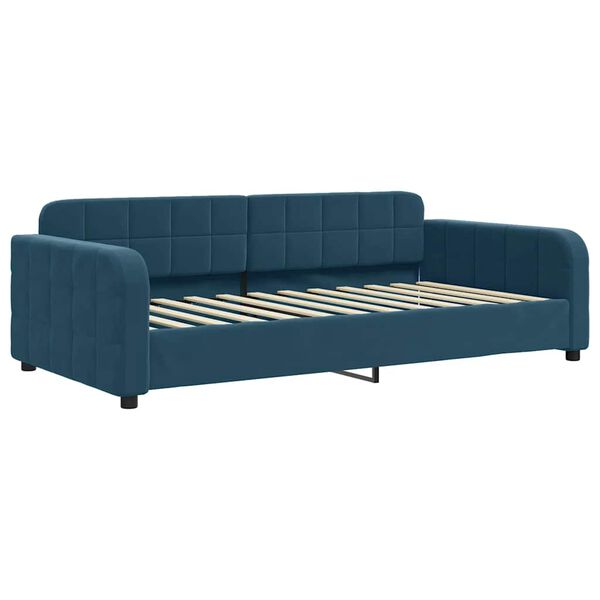 vidaXL Tagesbett Ausziehbar mit Schubladen Blau 90x200 cm Samt