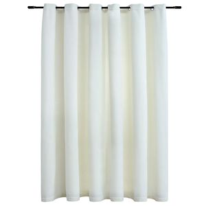 vidaXL Verdunkelungsvorhang mit Metall&ouml;sen Samt Creme 290 x 245 cm