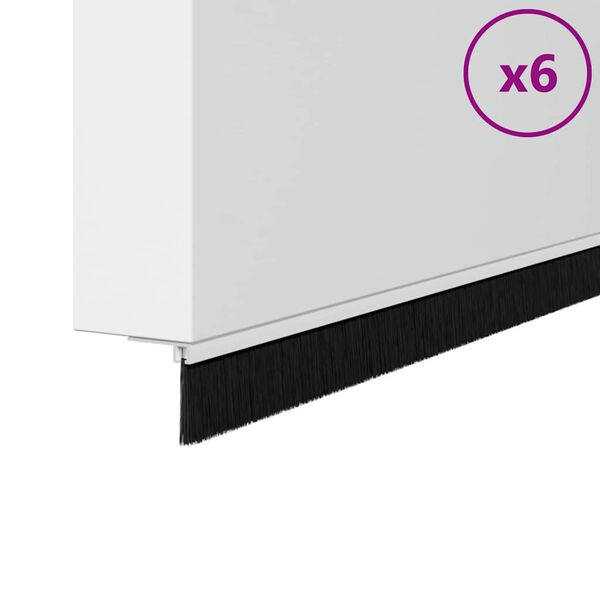 vidaXL Aufsteck T&uuml;rb&uuml;rstendichtungen 6 pcs Wei&szlig; 100 cm