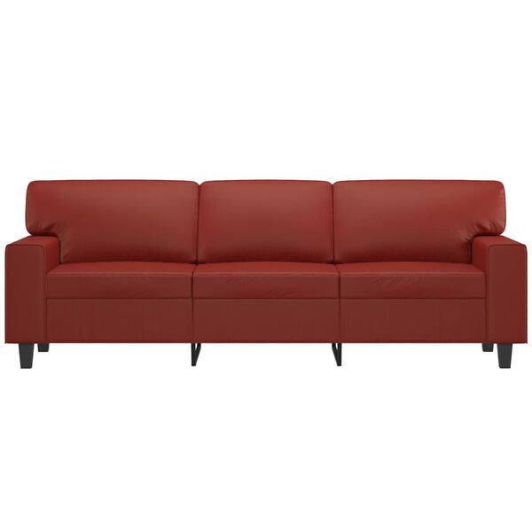 vidaXL 3-Sitzer-Sofa Weinrot 180 cm Kunstleder