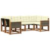 vidaXL Outdoor-Sofagarnitur mit Kissen 6 pcs Natur und Creme