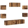 vidaXL 5-teiliges TV-Schrank-Set Wandmontage aus altem Holz