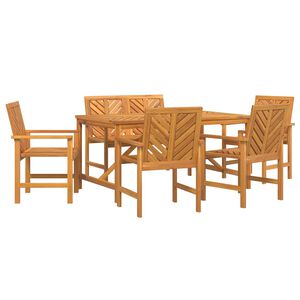 vidaXL Garten Essgruppe 6 pcs Braun Massivholz Akazie