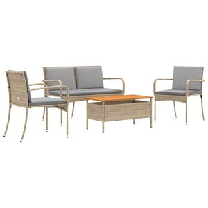 vidaXL Garten Set Beige Poly-Rattan