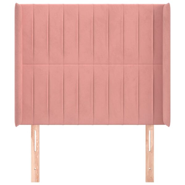 vidaXL Kopfteil mit Ohren Rosa 83x16x118/128 cm Samt