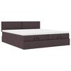 vidaXL Ottoman-Bett mit Matratzen Dunkelbraun 160x200 cm Stoff