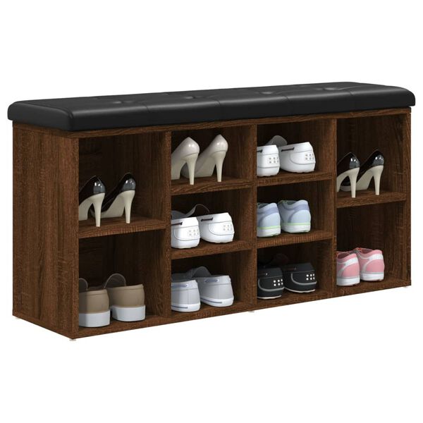 vidaXL Schuhbank Braun Eichen-Optik 102x32x50 cm Holzwerkstoff