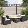 vidaXL 6-tlg. Garten-Lounge-Set mit Kissen Schwarz Poly Rattan